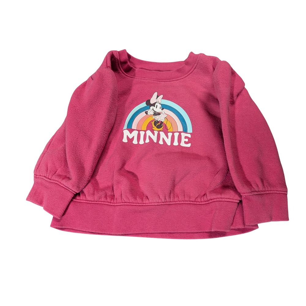 Disney Jumping Beans Minnie Mouse Rainbow‎ Sweatshirt Dark Pink 12M